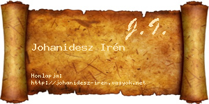 Johanidesz Irén névjegykártya